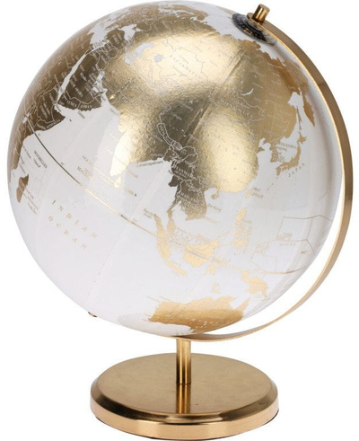 Glob dekorativ Home Styling Collection CON, Ø25 cm, plastik, i bardhë me të artë