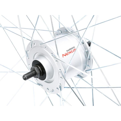 Rrotë e përparme biçiklete Shimano Nexus, 28", dynamo 6V 3W, e zezë