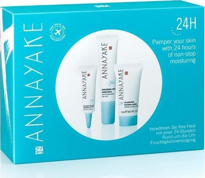 Set udhëtimi për fytyrë Annayake 24h Hydrating, krem sysh 7ml, krem fytyre 15ml, serum ditor 15ml