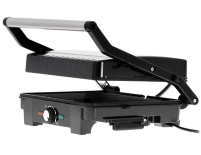 Grill elektrik Adler AD 3051, pllaka Teflon, hapje 180°, i zi