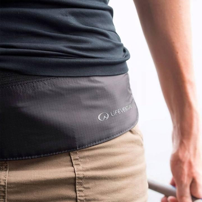 Çantë uji-rezistente për bel Lifeventure Waterproof Body Wallet Waist, IPX7, me xhepa me zinxhir, gri