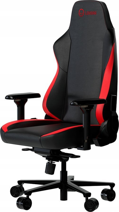 Karrige lojrash Lorgar Embrace 533, ergonomike, me mbështetëse krahësh, e zezë me të kuqe