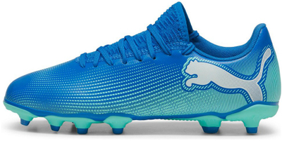 Këpucë futbolli fëmijësh Puma Future 7 Play FG AG Jr 107949 01, për fushë natyrale dhe sintetike, blu
