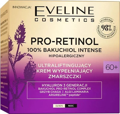 krem fytyre eveline pro retinol 100% bakuchiol intense, 60+, për ditë edhe natë
