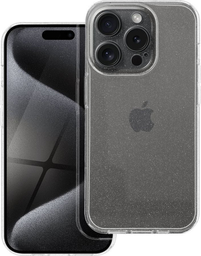 Këllëf silikoni Blink për iPhone 15 Pro, transparent, me shkëlqim