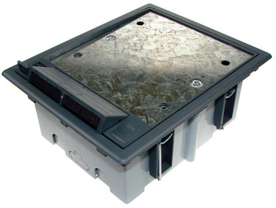 Kuti dyshemeje Kontakt-Simon 2 Module Floor Box, pa halogjen, montim me vida, gri