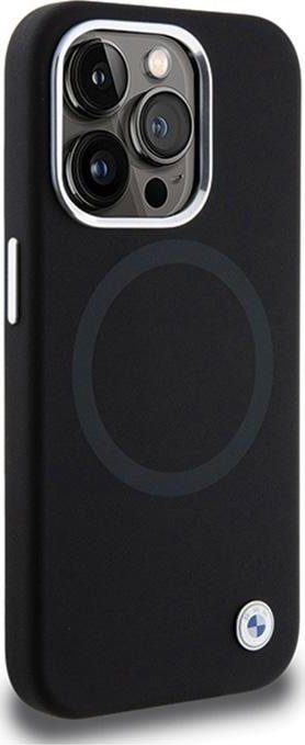 Mbrojtëse telefoni BMW Signature Liquid Silicone për iPhone 15 Pro Max 6.7\", e zezë