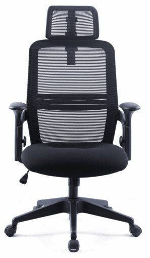 Karrige zyre ergonomike ErtuSolid AMO-80, me mbështetje mesi, me rregullim lartësie, e zezë