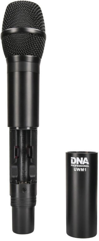 Sistem mikrofoni pa tela DNA UWM 1, UHF 560-590 MHz, distancë 50 m, i zi