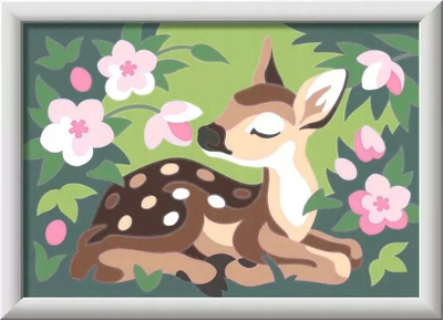 Set pikturimi Ravensburger CreArt Floral Fawn, me numra, për fëmijë 7+, i gjelbër
