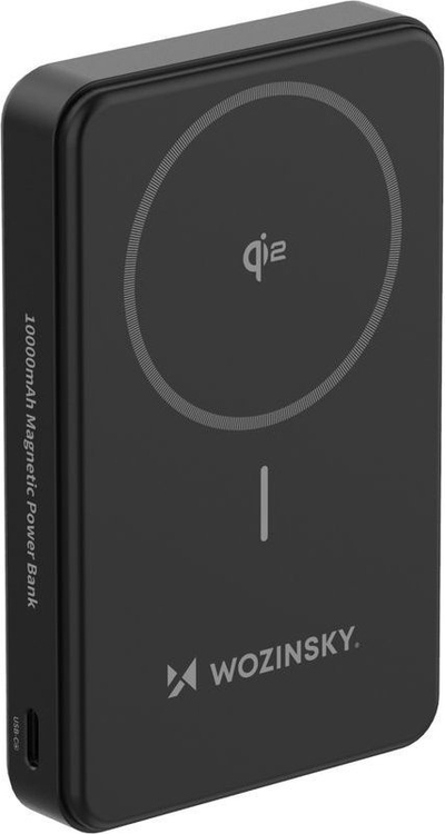 Магнетна надворешна батерија Wozinsky WLWP-10KA0Y3S, 10000mAh, Qi2 15W 22.5W PD, црна