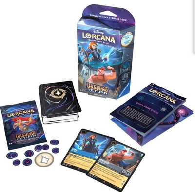Сет картички за игра Ravensburger Дизни Лоркана Ursula's Return Chapter 4, стартен шпил Sapphire Steel, TCG