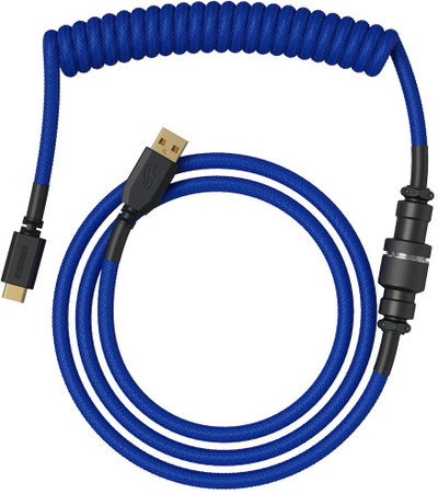 Kabllo spiralë për tastierë Glorious GMMK Coiled Cable Cobalt Blue, USB C në USB A, 1.4 m, blu e errët