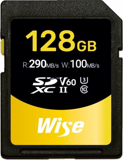 Kartë memorie Wise SDXC UHS-II V60, 128GB, 290MB/s, e zezë