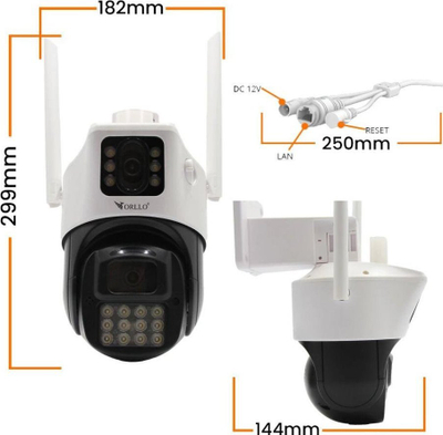 Kamera IP Orllo Z19 Dual, 2Mpx, Wi‑Fi, e bardhë