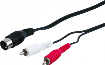 Kabllo audio DIN 5 pin në 2x CINCH, 1.5m, e zezë