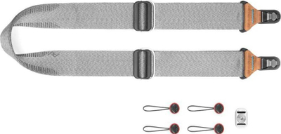 Rrip kamere Peak Design Slide, 4.5cm, i rregullueshëm 99-145cm, gri Ash