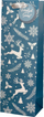Qese dhurate për shishe vere, set 4 copë, 12x36x9cm, dizajn Krishtlindjesh, shumëngjyrëshe