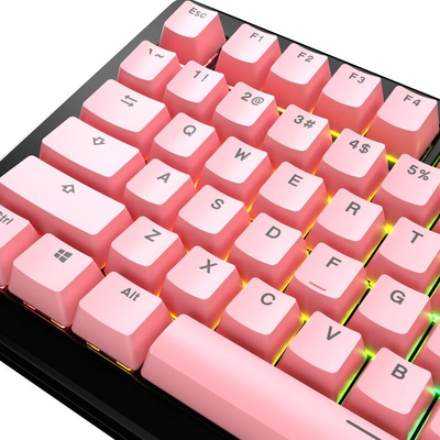 Set keycaps Glorious GPBT Basics, 131 taste PBT, universal për tastiera mekanike, rozë Potion Pink