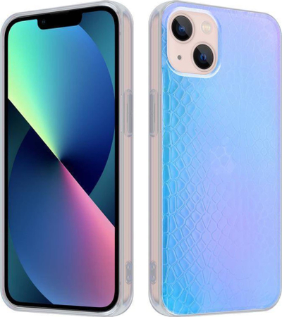 Futrollë telefoni Maxximus MX Holo Snake, për iPhone X XS, blu holografike