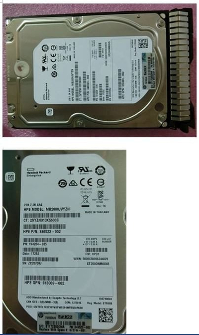 Внатрешен диск HPE 872744-001, 2TB, 7200 RPM, 3.5" SAS