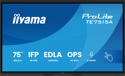 Ekran interaktiv Iiyama TE7515A-B1AG, 75", 4K Ultra HD, i zi