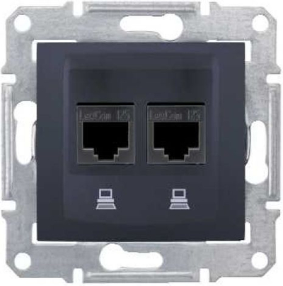 Prizë dyfishe kompjuterike Schneider Electric Sedna SDN4400170, RJ45 Cat.5e UTP, e fshehtë, grafit