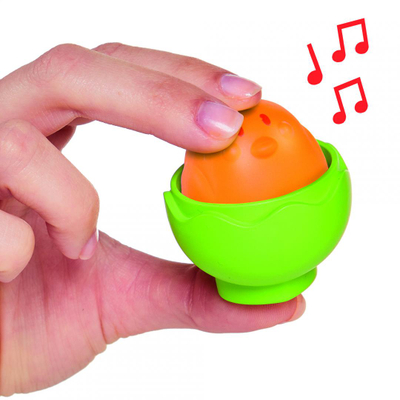 Lodër edukative TOMY Toomies Hide and Squeak Big Egg Stacker, sorter formash, me tinguj, shumëngjyrëshe
