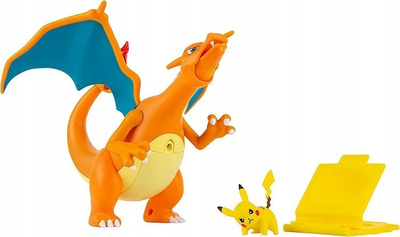 Figurë lodër Pokémon Jazwares Flame and Flight Charizard, 15cm, interaktive me drita dhe zëra, portokalli