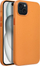 Kllëf telefoni Leather Mag për iPhone 15 Plus, lëkurë silikone, MagSafe, portokalli