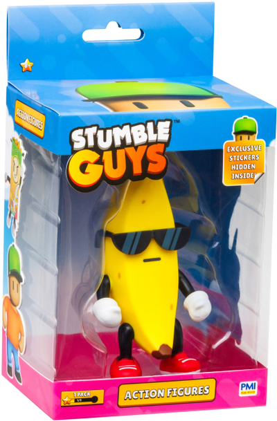 Figurë lojrash Stumble Guys Banana Guy, 11.5 cm, me ngjitëse, e verdhë