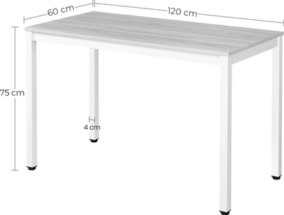 Tavolinë LEOBERT Tessa, 120 x 60 cm, stil rustik, këmbë metalike të zeza