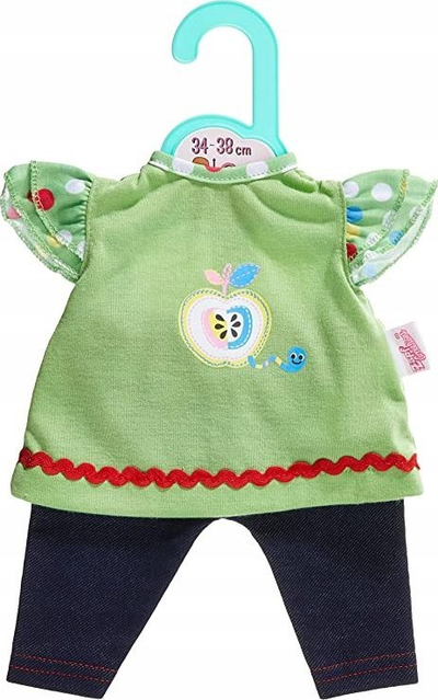 Rroba kukulle Dolly Moda Dress with Leggings S, set fustan me geta, për kukulla 30 36 cm, jeshile