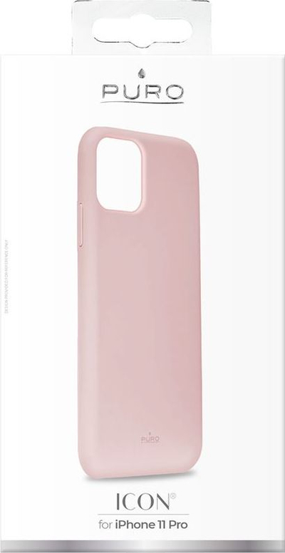 Kapak telefoni Puro Icon IPCX19ICONROSE, për iPhone 11 Pro, silikon, rozë e zbehtë