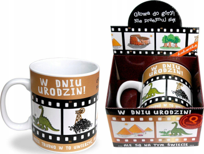 Filxhan gjigant Kukartka On Your Birthday, porcelan, dhuratë për ditëlindje, multingjyrësh