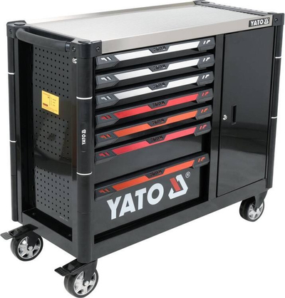 Dollap shërbimi Yato YT-09033, 7 sirtarë, me rrota, i zi