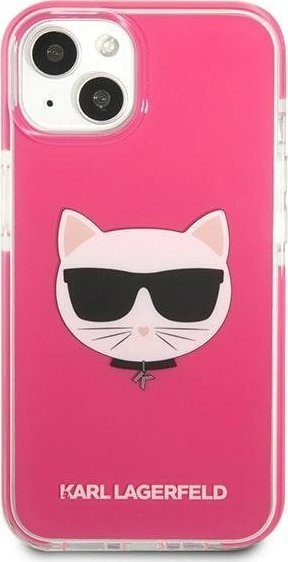 Futrollë telefoni Karl Lagerfeld Choupette Head KLHCP13MTPECPI, për iPhone 13 6.1", hardcase, fuchsia
