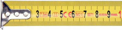 Metr me shirit Ingco, 7.5m x 25mm, dy bllokime, i verdhë