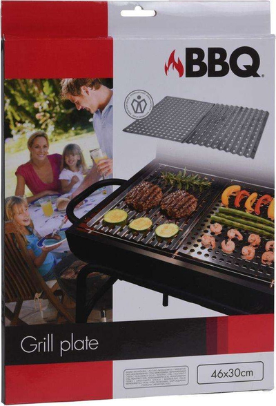 Fletë skare inoksi Bbq Sheet, set me 2 copë, çelik inox, ngjyrë argjendi