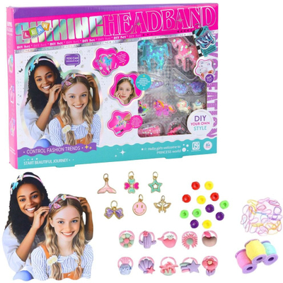 Komplet kreativ LEAN Toys 27415, shirita flokësh, njëbrirësha