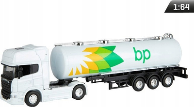 Maket kamioni Welly Scania V8 R730 BP Oil Tanker, 1:64, i bardh