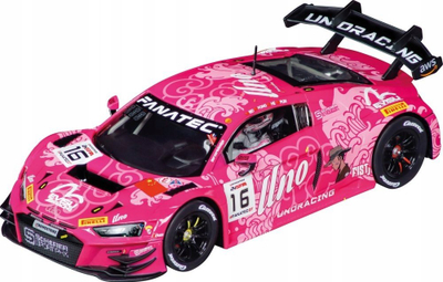 Makinë gare slot Carrera Audi R8 LMS GT3 Evo II Uno Racing No.16, DIGITAL 124, shkalla 1:24, rozë