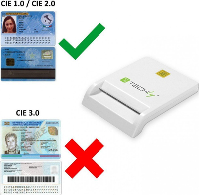 Lexues Smart Card Techly Contact, USB C, 12 Mbps, i zi