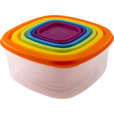 Set kuti plastike Lamart LT6029, 6 copë, shumëngjyrëshe