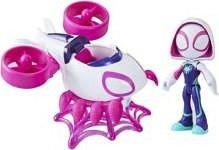 Set lodër Marvel Spidey and His Amazing Friends, figurë 10 cm, veturë me aksesor, shumëngjyrëshe