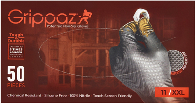 Doreza nitrili Performance Brands Grippaz 246, 2X-Large, 50 copë, të zeza
