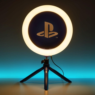 Dritë unazore streaming Paladone PlayStation, 10" LED, tripod, blu e bardhë