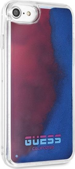 Заштитна маска за телефон Guess California Glow, iPhone 8 7 SE 2020 6S 6, силикон TPU, црвено сина