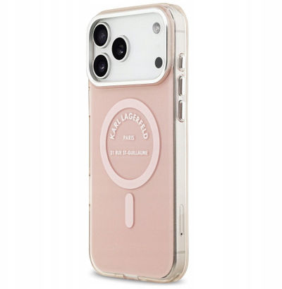 Kapak telefoni Karl Lagerfeld IML Karl RSG Logo MagSafe, iPhone 17 Pro Max, rozë