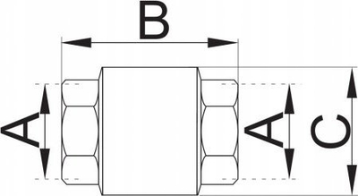 Valvul kontrolli metalike Check Valve 6/4, poppet, njëkahëshe